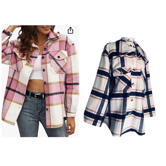 VIGOSS - Plaid Flannel Plus Size Shacket (Shirt + Jacket) Size 1 X NWOT - Picture 2 of 16